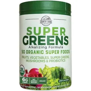 Country Farms Super Greens - Unflavored 10.6 oz Pwdr 796433951469