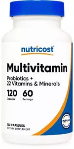 Nutricost Multivitamin With Probiotics &amp; Minerals - 120 Vegetarian Capsules