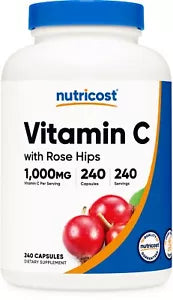 Nutricost Vitamin C with Rose Hips 1025mg, 240 Capsules