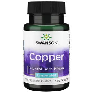 Swanson Copper Essential Trace Mineral, Organ &amp; Tissue Health, 2 mg (300 Tabs)