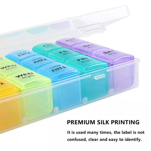 7 Day Pill Box Organizer Weekly Medicine Vitamins Storage Container Travel Case